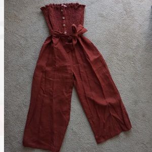 Faithfull the Brand Pants - Faithfull The Brand Lais Jumpsuit Plain Sangria Faithfull the Brand Pants - Faithfull The Brand Lais Jumpsuit Plain Sangria